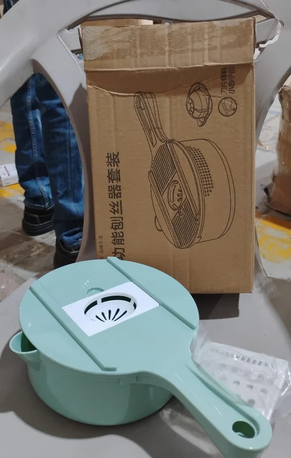 Vegetable Choppers with Drain Basket | 6 in 1 Vegetable Slicer Blades (1 Set) - Image 6