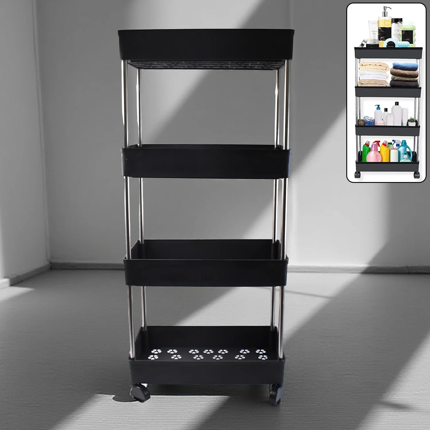 Movable Storage Rack Trolley