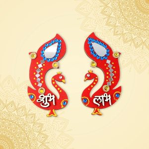 Decorative Wooden Shubh Labh Wall Hanging (2 Pc)