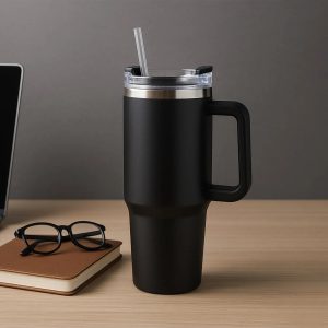 Premium 1200 ML Stainless Steel Vacuum Insulated Travel Mug with Straw and Handle, Tumbler (1200ML / 1 Pc)