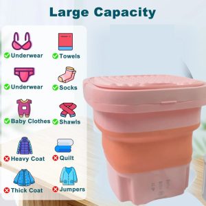 Portable Washing Machine, Foldable Washer and Dryer Combo (1 Set / Mix Color)